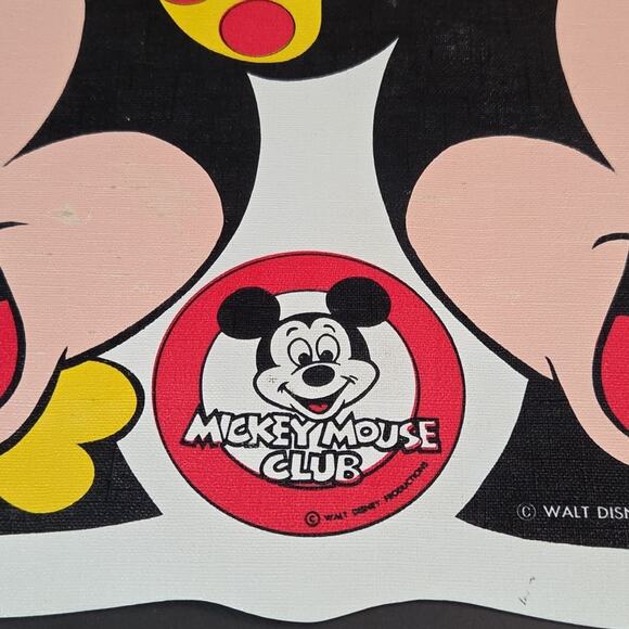 Vintage Walt Disney Mickey Mouse Club Minnie Vinyl Placemats Set of 2 Washable - Picture 9 of 12